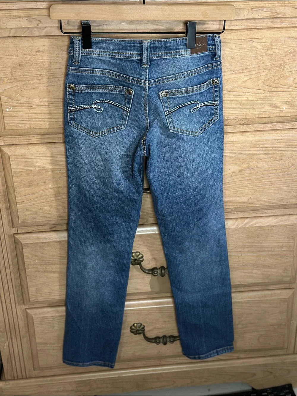 Justice Blue Jeans with Rhinestone Side Detail | Size 10 short